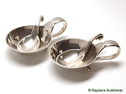 Silverware, GEORG JENSEN, 2 saltstands in silver, in auction: Modern – Saturday 11 November 2006