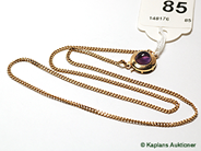 Pawnitems, 1 necklace with purple stone, 42cm, in auction: Pawn – Thursday 23 November 2006