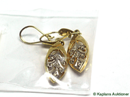 Pawnitems, 2 earrings with white stones, 14K. weight 4,09g, in auction: Pawn – Thursday 14 December 2006