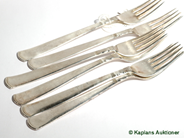 Pawnitems, 6 Smörgåsgafflar in silver model: Rosenholm, in auction: Pawn – Thursday 14 December 2006