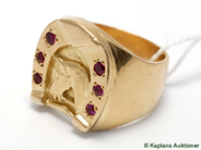 Pawnitems, Ring, Hästskoring with stones 18K  SIZE 22 1/4  37,0g, in auction: Pawn – Tuesday 30 January 2007