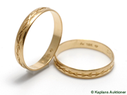 Pawnitems, Rings, 2 Plain rings 18K engraving  3,6 g, in auction: Pawn – Tuesday 30 January 2007