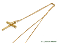 Pawnitems, Necklace, "curb" 48 cm with cross 18K  2,4 g, in auction: Pawn – Tuesday 30 January 2007