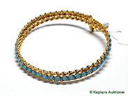 Pawnitems, 1 opening bangle with turkosa stones, (1 stone saknas), in auction: Pawn – Thursday 26 April 2007