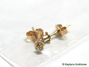 Pawnitems, 1 pair earrings with diamonds approx 0,06ct, 18K. weight 0,9g, in auction: Pawn – Thursday 3 May 2007