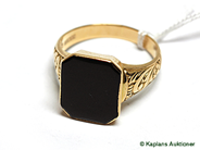 Pawnitems, 1 signet-ring with black stone, stl:19 1/2, in auction: Pawn – Thursday 3 May 2007