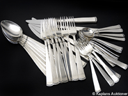 Pawnitems, Flatware, in silver modell Rosenholm tot 41 pcs.  8 spoons 18,2cm. 12 spoons 12,1cm, in auction: Pawn – Tuesday 13 November 2007