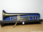 Pawnitems, Trombon, Tyskt fabrikat "Akustik" with tröga ventiler, in auction: Pawn – Tuesday 13 November 2007