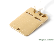 Pawnitems, Lot of Gold, engraved ID-platta / Pendant, in auction: Pawn – Tuesday 20 November 2007