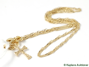 Pawnitems, Necklace, twined 42cm 2 Pendants 18K 4,4 g, in auction: Pawn – Tuesday 8 January 2008