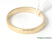 Pawnitems, Ring, engraved SIZE 18 18K 2,5 g, in auction: Pawn – Tuesday 8 January 2008