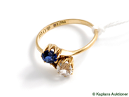 Pawnitems, Ring, with blue and white stone, in auction: Pawn – Tuesday 8 April 2008