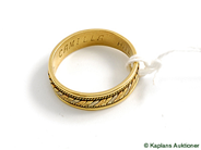 Pawnitems, Ring, engraved, in auction: Pawn – Tuesday 17 June 2008