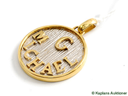 Pawnitems, Pendant, with påskrift GOD and name, in auction: Pawn – Tuesday 17 June 2008