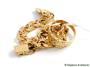 Pawnitems, Lot of Gold, imperfect bracelet and ring, in auction: Pawn – Tuesday 17 June 2008
