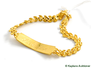 Pawnitems, Lot of Gold, graverat bracelet, in auction: Pawn – Tuesday 17 June 2008