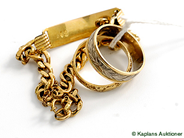 Pawnitems, Lot of Gold, engraved pcs of jewellery, in auction: Pawn – Tuesday 17 June 2008