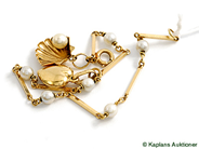 Pawnitems, Bracelet, with 2st Charms and 7 Pearls SIZE 4 - 4,5mm, in auction: Pawn – Tuesday 17 June 2008