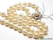 Jewellery, Pearlnecklace, 54cm with silverclasp, in auction: Pawn – Tuesday 17 June 2008