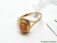 Pawnitems, Ring, 18K with cameo Ø17 1,1g, in auction: Pawn – Tuesday 17 June 2008