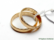 Pawnitems, Rings, 2 rings with engraving 18K Ø173/4, in auction: Pawn – Tuesday 17 June 2008