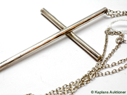Pawnitems, Necklace, approx 60cm with pendant cross 7x11cm in silver 33,5g, in auction: Pawn – Tuesday 17 June 2008