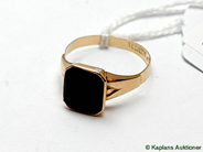 Pawnitems, Signet-ring, 18K with black stone Ø20 2,3g, in auction: Pawn – Tuesday 17 June 2008
