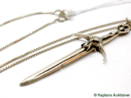 Pawnitems, Necklace, Box-chain with pendant (svärd) in silver (925) 52cm 12,5g, in auction: Pawn – Tuesday 17 June 2008