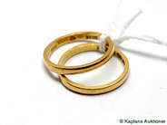 Pawnitems, Rings, 2 rings 23K with engraving Ø18½ 6,9g, in auction: Pawn – Tuesday 17 June 2008