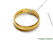 Pawnitems, Ring, 23K plain engraved, in auction: Pawn – Tuesday 17 June 2008