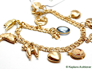 Pawnitems, Bracelet, 18K Bismarck with 11 Charms, in auction: Pawn – Tuesday 17 June 2008