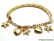 Pawnitems, Bangle, 18K en halv bangle and one halvt bracelet, in auction: Pawn – Tuesday 17 June 2008