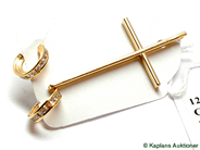 Pawnitems, Guldparti, one pair Earrings, in auction: Pawn – Tuesday 17 June 2008
