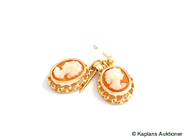 Pawnitems, Earrings, one pair Cameo earrings 18K, in auction: Pawn – Tuesday 17 June 2008