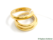 Pawnitems, Rings, 3st 23K plain engraved, in auction: Pawn – Tuesday 17 June 2008