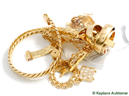Pawnitems, Guldparti, 18K various guldsmycken, in auction: Pawn – Tuesday 17 June 2008