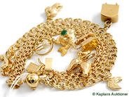Pawnitems, Bracelet, 2st 18K with 9 Charms, in auction: Pawn – Tuesday 17 June 2008