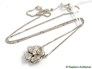 Pawnitems, Necklace, 18K white gold 46cm with diamonds 24 x approx 0,01ct 1 x approx 0,05ct, in auction: Pawn – Tuesday 24 June 2008