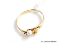 Pawnitems, Ring, 18K Ø16¾ with pärlo, in auction: Pawn – Tuesday 24 June 2008
