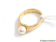 Pawnitems, Ring, with pearl Ø17, in auction: Pawn – Tuesday 24 June 2008