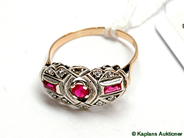 Pawnitems, Ring, 18K with stones and silverdetaljer Ø19 bruttovikt 2,6g, in auction: Pawn – Tuesday 24 June 2008