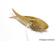 Pawnitems, Brooch, with stones 18K (pcs not in gold) 7,2g, in auction: Pawn – Tuesday 26 August 2008