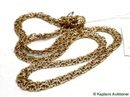 Pawnitems, necklace graduated "x-link" with bar approx 42cm (något bucklig). 18K. weight 15,4g, in auction: Pawn – Thursday 23 October 2008