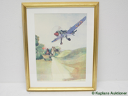 Pawnitems, 1 lithograph in frame "flygplan", no 45/150, in auction: Pawn – Thursday 11 December 2008