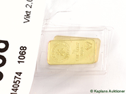 Pawnitems, 2 bars, 999,9/1000 gold. weight 2g, in auction: Pawn – Thursday 11 December 2008