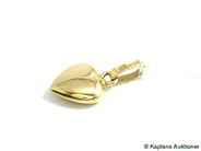 Pawnitems, 1 pendant "heart" with white stone, 18K. weight 0,5g, in auction: Pawn – Thursday 11 December 2008