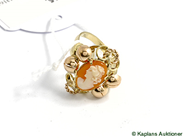 Pawnitems, Ring, with cameo 14K Ø16½ 3,8g, in auction: Pawn – Tuesday 23 December 2008