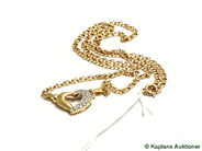 Pawnitems, Halssmycke, Bismarck with pendant with diamonds 15xca.0,005-0,01ct 18K 40cm 4,5g, in auction: Pawn – Tuesday 23 December 2008