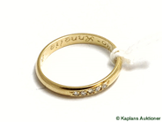 Pawnitems, Ring, engraved with diamonds 5xca.0,01ct 18K Ø15¾ 1,8g, in auction: Pawn – Tuesday 23 December 2008