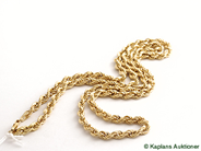 Pawnitems, Necklace, "twisted rope-link" 18K 59,5cm låset imperfect 14,4g, in auction: Pawn – Tuesday 10 February 2009